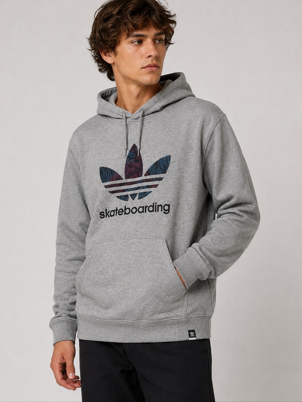 Adidas Clima 3.0 Palm Hoodie Heather medium skateboarding